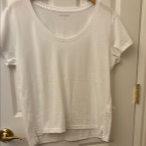 Lands' End White Relaxed Short Sleeve Tee